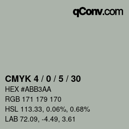 颜色代码: CMYK 4 / 0 / 5 / 30 | qconv.com
