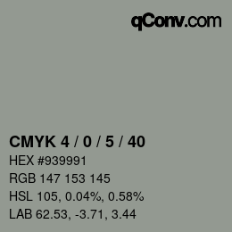 Código de color: CMYK 4 / 0 / 5 / 40 | qconv.com