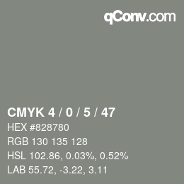 Color code: CMYK 4 / 0 / 5 / 47 | qconv.com