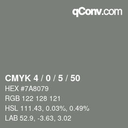 Color code: CMYK 4 / 0 / 5 / 50 | qconv.com