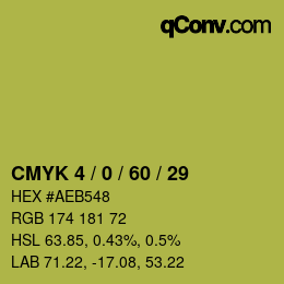 カラーコード: CMYK 4 / 0 / 60 / 29 | qconv.com