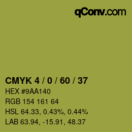 カラーコード: CMYK 4 / 0 / 60 / 37 | qconv.com