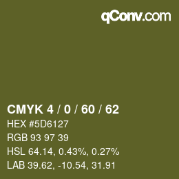 颜色代码: CMYK 4 / 0 / 60 / 62 | qconv.com