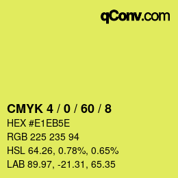 颜色代码: CMYK 4 / 0 / 60 / 8 | qconv.com