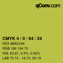 Color code: CMYK 4 / 0 / 64 / 24 | qconv.com