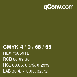Farbcode: CMYK 4 / 0 / 66 / 65 | qconv.com