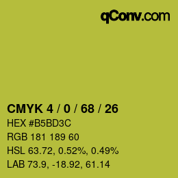 カラーコード: CMYK 4 / 0 / 68 / 26 | qconv.com