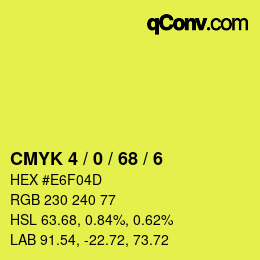 Color code: CMYK 4 / 0 / 68 / 6 | qconv.com