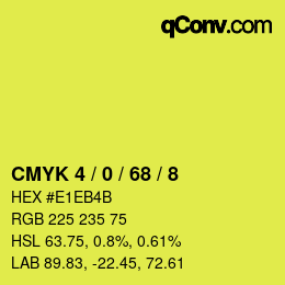 カラーコード: CMYK 4 / 0 / 68 / 8 | qconv.com