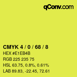 Farbcode: CMYK 4 / 0 / 68 / 8 | qconv.com