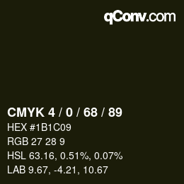 Color code: CMYK 4 / 0 / 68 / 89 | qconv.com