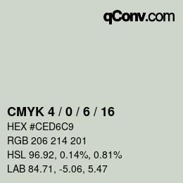 Color code: CMYK 4 / 0 / 6 / 16 | qconv.com