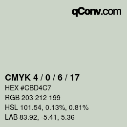 Color code: CMYK 4 / 0 / 6 / 17 | qconv.com