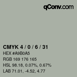 Color code: CMYK 4 / 0 / 6 / 31 | qconv.com