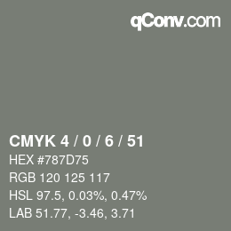 Color code: CMYK 4 / 0 / 6 / 51 | qconv.com