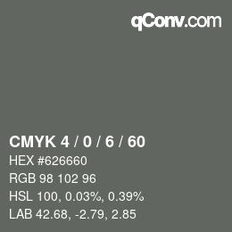 Color code: CMYK 4 / 0 / 6 / 60 | qconv.com