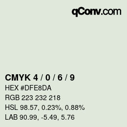 カラーコード: CMYK 4 / 0 / 6 / 9 | qconv.com