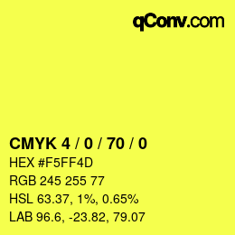 Color code: CMYK 4 / 0 / 70 / 0 | qconv.com