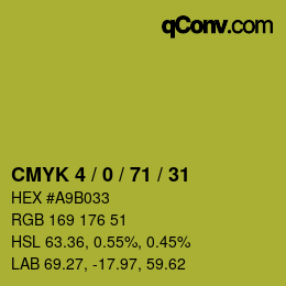 Código de color: CMYK 4 / 0 / 71 / 31 | qconv.com