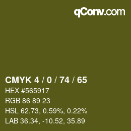 Código de color: CMYK 4 / 0 / 74 / 65 | qconv.com