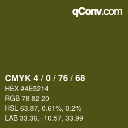 Código de color: CMYK 4 / 0 / 76 / 68 | qconv.com