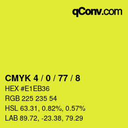 Color code: CMYK 4 / 0 / 77 / 8 | qconv.com