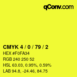 Código de color: CMYK 4 / 0 / 79 / 2 | qconv.com