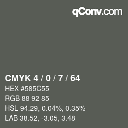 カラーコード: CMYK 4 / 0 / 7 / 64 | qconv.com