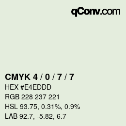 カラーコード: CMYK 4 / 0 / 7 / 7 | qconv.com