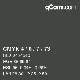 颜色代码: CMYK 4 / 0 / 7 / 73 | qconv.com