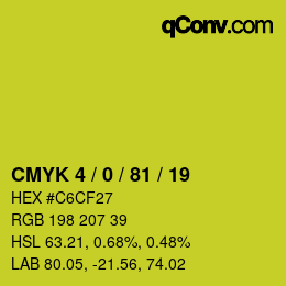 Color code: CMYK 4 / 0 / 81 / 19 | qconv.com