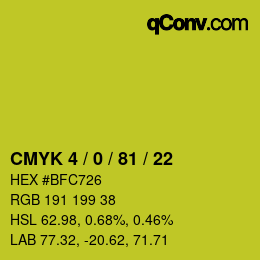 Color code: CMYK 4 / 0 / 81 / 22 | qconv.com