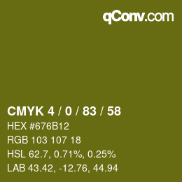 カラーコード: CMYK 4 / 0 / 83 / 58 | qconv.com