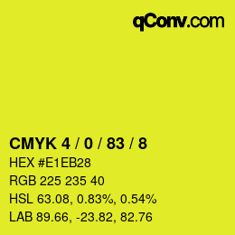 Color code: CMYK 4 / 0 / 83 / 8 | qconv.com