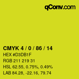 Color code: CMYK 4 / 0 / 86 / 14 | qconv.com