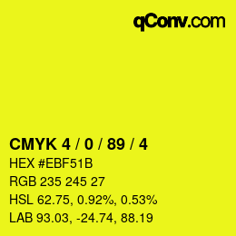 Color code: CMYK 4 / 0 / 89 / 4 | qconv.com