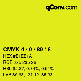 Color code: CMYK 4 / 0 / 89 / 8 | qconv.com