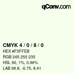 Código de color: CMYK 4 / 0 / 8 / 0 | qconv.com