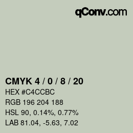 Color code: CMYK 4 / 0 / 8 / 20 | qconv.com