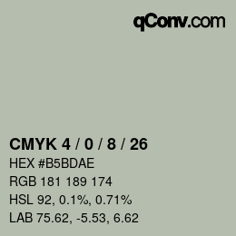 カラーコード: CMYK 4 / 0 / 8 / 26 | qconv.com