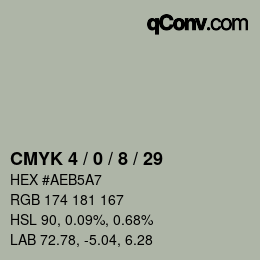 カラーコード: CMYK 4 / 0 / 8 / 29 | qconv.com
