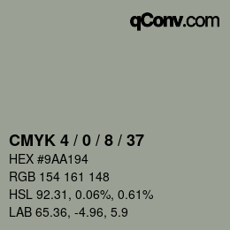 カラーコード: CMYK 4 / 0 / 8 / 37 | qconv.com
