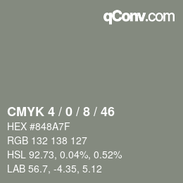 Color code: CMYK 4 / 0 / 8 / 46 | qconv.com