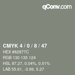 Color code: CMYK 4 / 0 / 8 / 47 | qconv.com