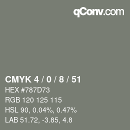 Color code: CMYK 4 / 0 / 8 / 51 | qconv.com