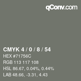 Color code: CMYK 4 / 0 / 8 / 54 | qconv.com