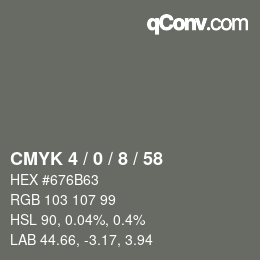 Color code: CMYK 4 / 0 / 8 / 58 | qconv.com