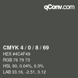 Color code: CMYK 4 / 0 / 8 / 69 | qconv.com