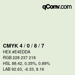 颜色代码: CMYK 4 / 0 / 8 / 7 | qconv.com