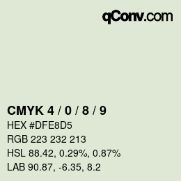 Color code: CMYK 4 / 0 / 8 / 9 | qconv.com